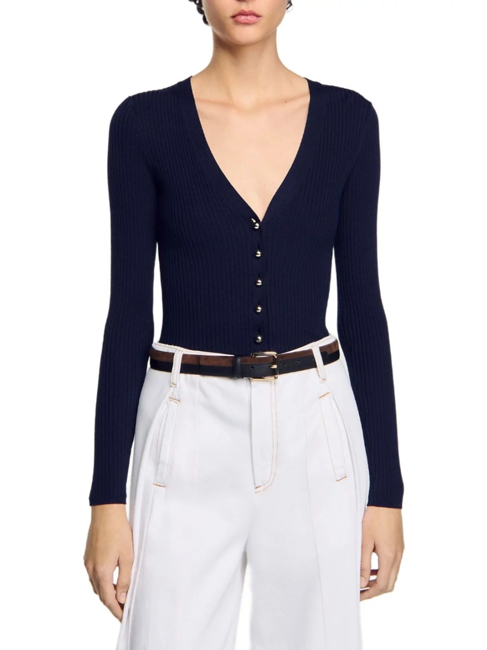 Gabrielle Rib Knit Cardigan - Picture 1 of 6